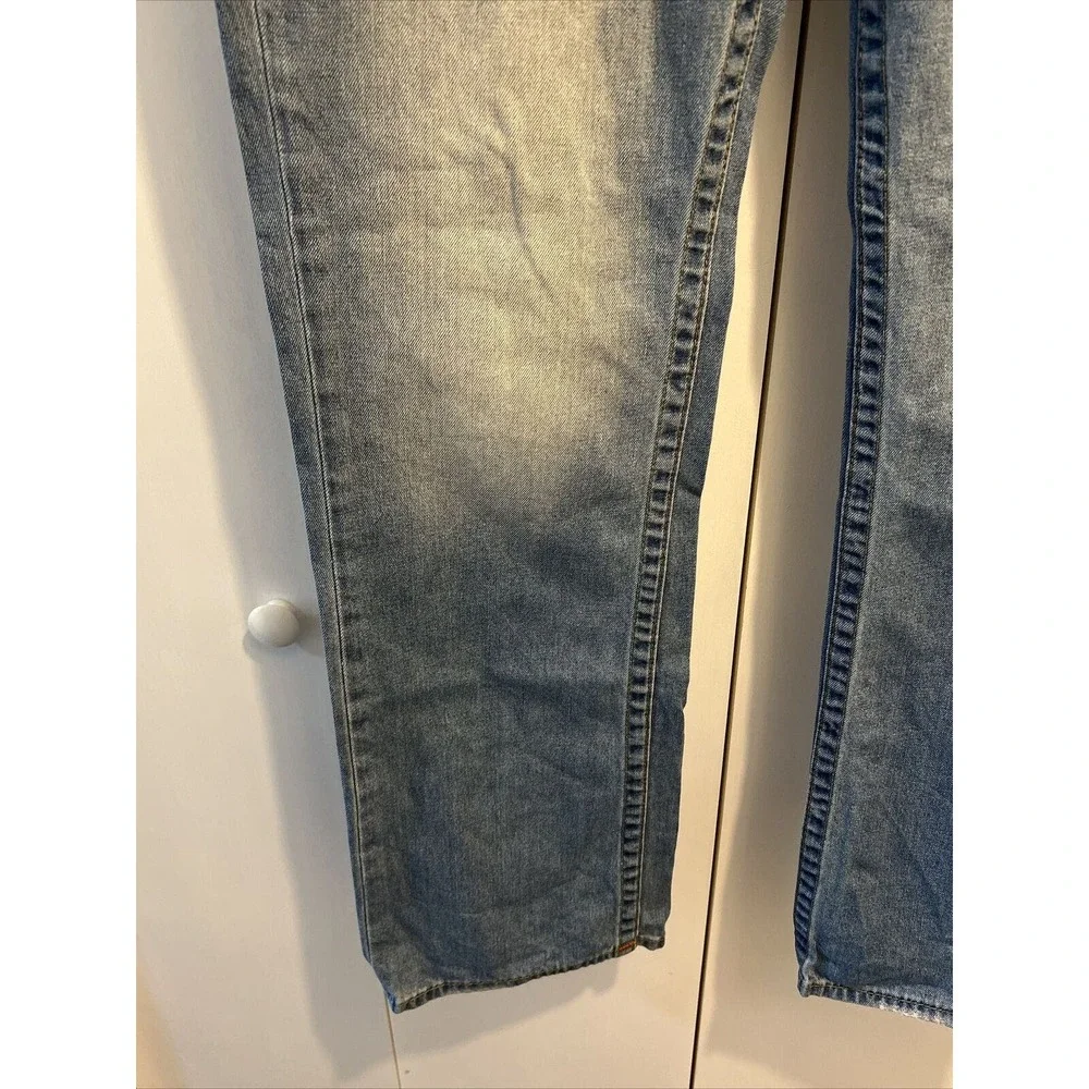 True Religion Jeans Men's 36x34 Blue Denim Straight w/Flaps Retro Rock Skater 34